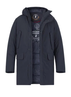 SAVE THE DUCK, Mantel Wilson, Mikrofaser PLUMTECH®, Blauschwarz