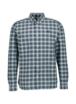 Fred Perry, Hemd, Baumwolle, Grün-navy Kariert