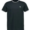 Fred Perry, T-Shirt, Baumwolle, Dunkelgrün