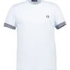 Fred Perry, T-Shirt, Baumwoll-Piqué, Eisblau 1 Fred Perry, T-Shirt, Baumwoll-Piqué, Eisblau -Herrenausstatter Geschaft 450210 norm