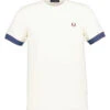 Fred Perry, T-Shirt, Baumwolle, Creme -Herrenausstatter Geschaft 450211 norm