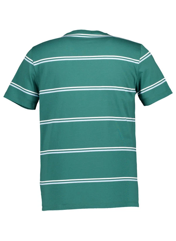 Fred Perry, T-Shirt, Baumwolle, Grün Gestreift 5 Fred Perry, T-Shirt, Baumwolle, Grün Gestreift – Bild 3