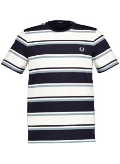 Fred Perry, T-Shirt, Baumwolle, Navy-ecru Gestreift