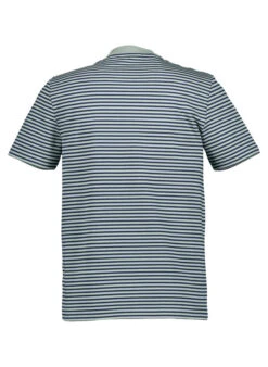 Fred Perry, T-Shirt, Baumwolle, Blau-grün Gestreift -Herrenausstatter Geschaft 450218 norm2