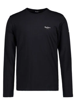 Pepe Jeans, Longsleeve, Slim Fit, Baumwolle, Schwarz