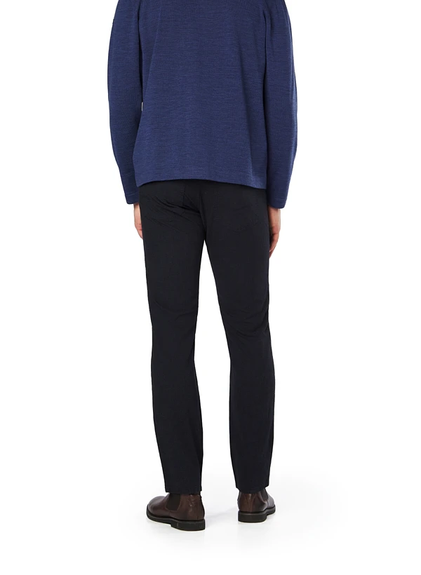 Pierre Cardin, Hose Lyon, Baumwolle, Blau Meliert 4 Pierre Cardin, Hose Lyon, Baumwolle, Blau Meliert – Bild 3