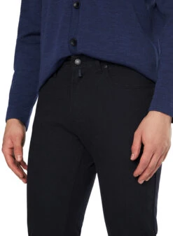 Pierre Cardin, Hose Lyon, Baumwolle, Blau Meliert 8 Pierre Cardin, Hose Lyon, Baumwolle, Blau Meliert -Herrenausstatter Geschaft 450296 norm3