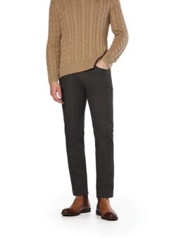 Pierre Cardin, Hose Lyon, Baumwolle, Rotbraun Meliert