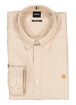 BOSS Black, Hemd Liam, Regular Fit, Baumwolle, Beige