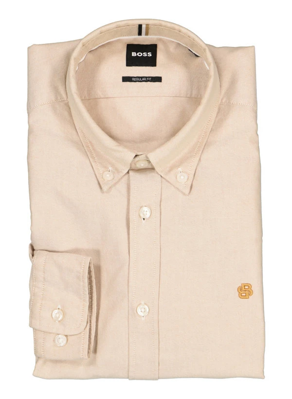 BOSS Black, Hemd Liam, Regular Fit, Baumwolle, Beige 3 BOSS Black, Hemd Liam, Regular Fit, Baumwolle, Beige