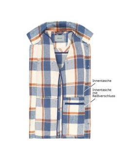 Pierre Cardin, Overshirt, Mikrofaser, Blau-ecru Kariert 7 Pierre Cardin, Overshirt, Mikrofaser, Blau-ecru Kariert -Herrenausstatter Geschaft 450341 norm3