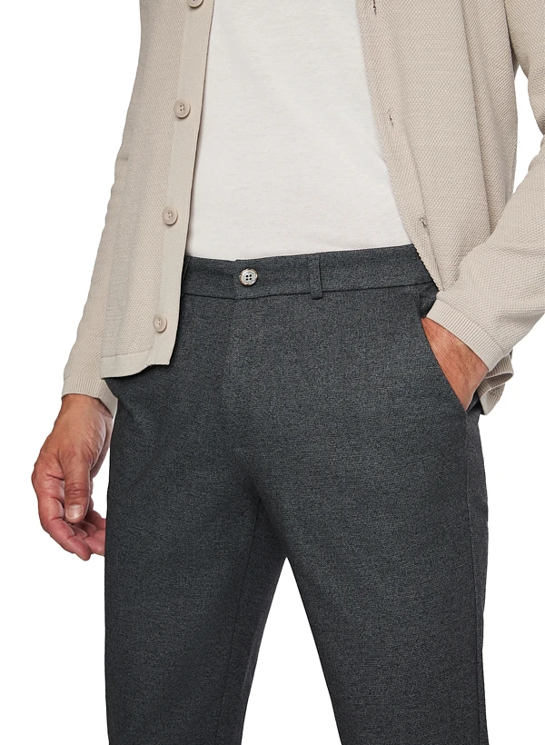 GARDEUR, Chino Tonic, Modern Fit, Mikrofaser, Dunkelgrau Meliert 5 GARDEUR, Chino Tonic, Modern Fit, Mikrofaser, Dunkelgrau Meliert – Bild 3