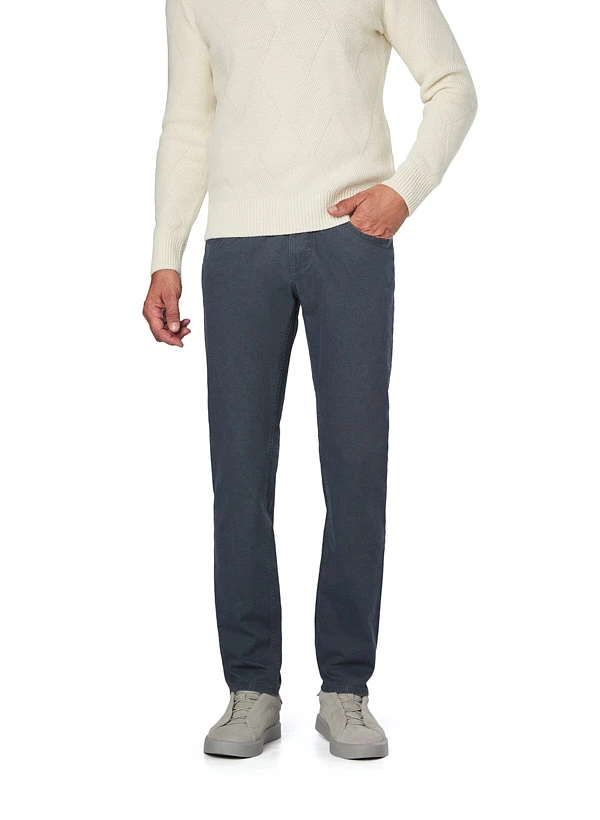 GARDEUR, Hose Bill, Modern Fit, Baumwolle, Mittelblau Meliert 3 GARDEUR, Hose Bill, Modern Fit, Baumwolle, Mittelblau Meliert