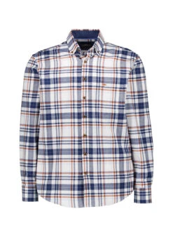 Fynch-Hatton, Hemd, Flanell, Hellblau-weiß Kariert