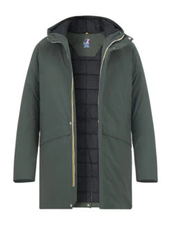 K-WAY, Parka, Mikrofaser Wasserabweisend, Grün-schwarz