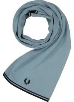 Fred Perry, Schal, Wolle-Baumwolle, Blau