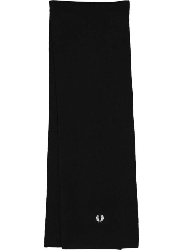 Fred Perry, Schal, Wolle-Baumwolle, Schwarz 4 Fred Perry, Schal, Wolle-Baumwolle, Schwarz – Bild 2