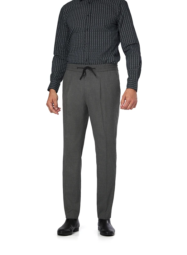 HUGO, Bundfaltenhose Getlin, Slim Fit, Wolle, Grau Meliert 3 HUGO, Bundfaltenhose Getlin, Slim Fit, Wolle, Grau Meliert