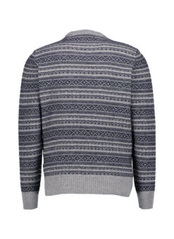 MAERZ Muenchen, Pullover, Wolle, Grau-blau Gemustert -Herrenausstatter Geschaft 450858 norm2