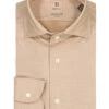 BOGGI MILANO, Hemd, Regular Fit, Jersey Atmungsaktiv, Beige Meliert -Herrenausstatter Geschaft 450894 norm