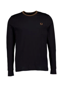 Fred Perry, Longsleeve, Baumwolle, Schwarz