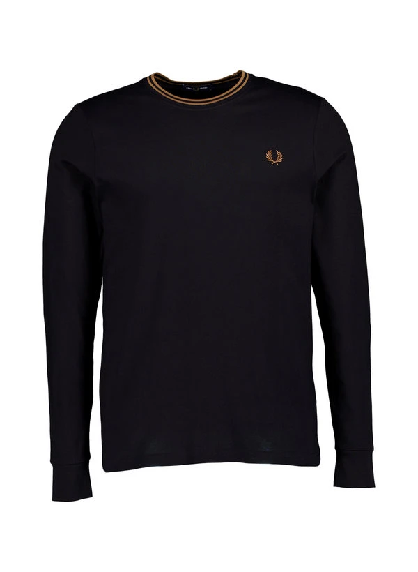Fred Perry, Longsleeve, Baumwolle, Schwarz 3 Fred Perry, Longsleeve, Baumwolle, Schwarz