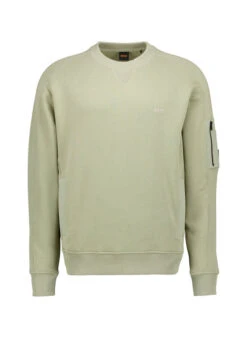 BOSS Orange, Sweatshirt Mixed, Baumwolle, Salbeigrün