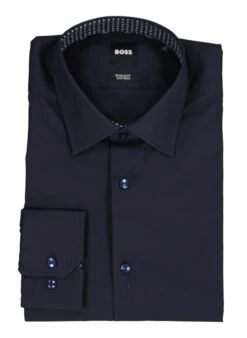 BOSS Black, Hemd Joe, Regular Fit, Baumwoll-Stretch, Dunkelblau