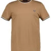 Fred Perry, T-Shirt, Baumwolle, Braun 1 Fred Perry, T-Shirt, Baumwolle, Braun -Herrenausstatter Geschaft 450950 norm
