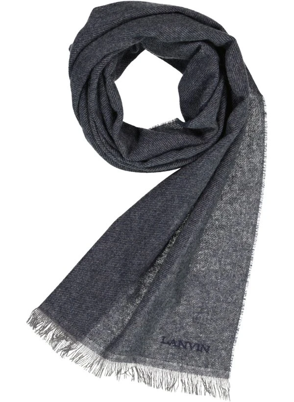LANVIN, Schal, Reines Kaschmir, Blaugraumeliert 3 LANVIN, Schal, Reines Kaschmir, Blaugraumeliert