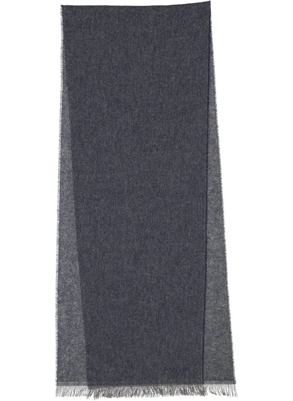 LANVIN, Schal, Reines Kaschmir, Blaugraumeliert 4 LANVIN, Schal, Reines Kaschmir, Blaugraumeliert – Bild 2