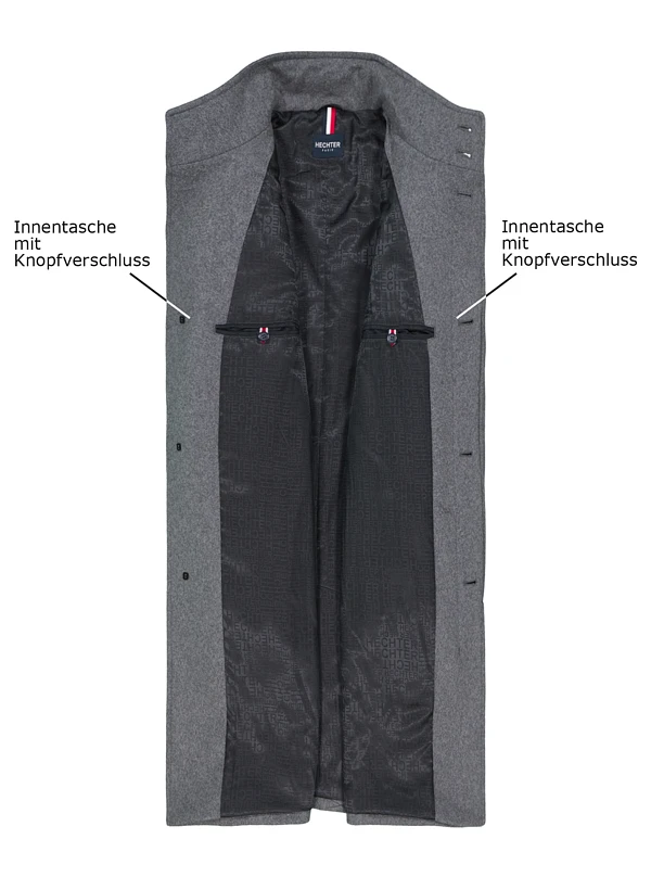 HECHTER PARIS, Mantel, Wolle, Dunkelgrau Meliert 5 HECHTER PARIS, Mantel, Wolle, Dunkelgrau Meliert – Bild 3