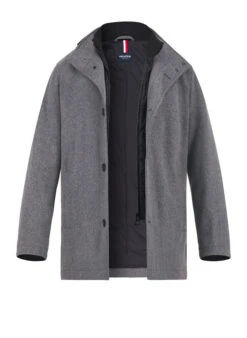 HECHTER PARIS, Jacke, Wolle Wattiert, Dunkelgrau Meliert