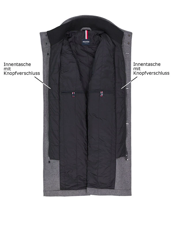 HECHTER PARIS, Jacke, Wolle Wattiert, Dunkelgrau Meliert 5 HECHTER PARIS, Jacke, Wolle Wattiert, Dunkelgrau Meliert – Bild 3