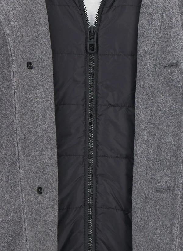 HECHTER PARIS, Jacke, Wolle Wattiert, Dunkelgrau Meliert 6 HECHTER PARIS, Jacke, Wolle Wattiert, Dunkelgrau Meliert – Bild 4