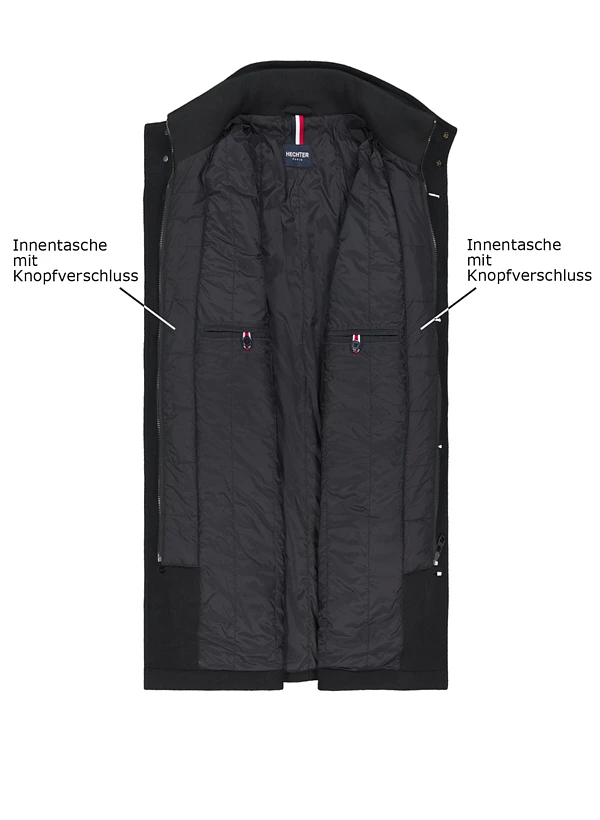 HECHTER PARIS, Jacke, Wolle Wattiert, Schwarz 5 HECHTER PARIS, Jacke, Wolle Wattiert, Schwarz – Bild 3