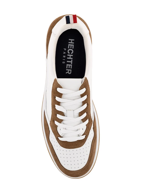 HECHTER PARIS, Sneaker, Leder, Weiß-braun 4 HECHTER PARIS, Sneaker, Leder, Weiß-braun – Bild 2