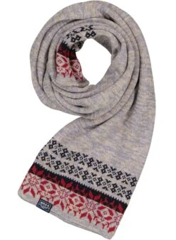 N.Z.A., Schal, Baumwolle, Hellblau-beige Gemustert