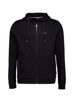 HECHTER PARIS, Sweatjacke, Baumwolle, Schwarz