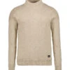 N.Z.A., Stehkragenpullover, Baumwolle, Beige Meliert -Herrenausstatter Geschaft 451202 norm