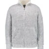 Quiksilver, Strickjacke, Teddyfutter, Grau-ecru Meliert -Herrenausstatter Geschaft 451490 norm