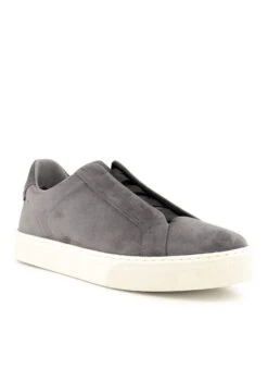Marc O'Polo, Slip Ons, Veloursleder, Grau