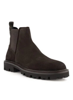 BOSS Black, Chelsea Boots Julyo, Veloursleder, Dunkelbraun