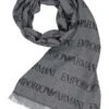EMPORIO ARMANI, Schal, Wolle, Grau-schwarz Gemustert 1 EMPORIO ARMANI, Schal, Wolle, Grau-schwarz Gemustert -Herrenausstatter Geschaft 451618 norm