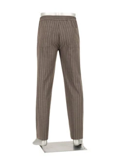 Alberto, Hose Luis, Wide Fit, Flanell, Braun Gestreift -Herrenausstatter Geschaft 451622 norm3