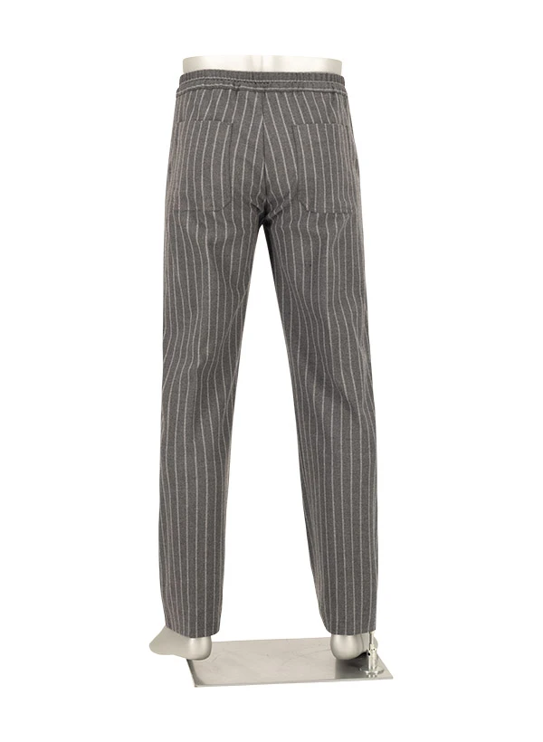 Alberto, Hose Luis, Wide Fit, Flanell, Grau Gestreift 5 Alberto, Hose Luis, Wide Fit, Flanell, Grau Gestreift – Bild 3
