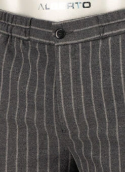 Alberto, Hose Luis, Wide Fit, Flanell, Dunkelgrau Gestreift -Herrenausstatter Geschaft 451624 norm4