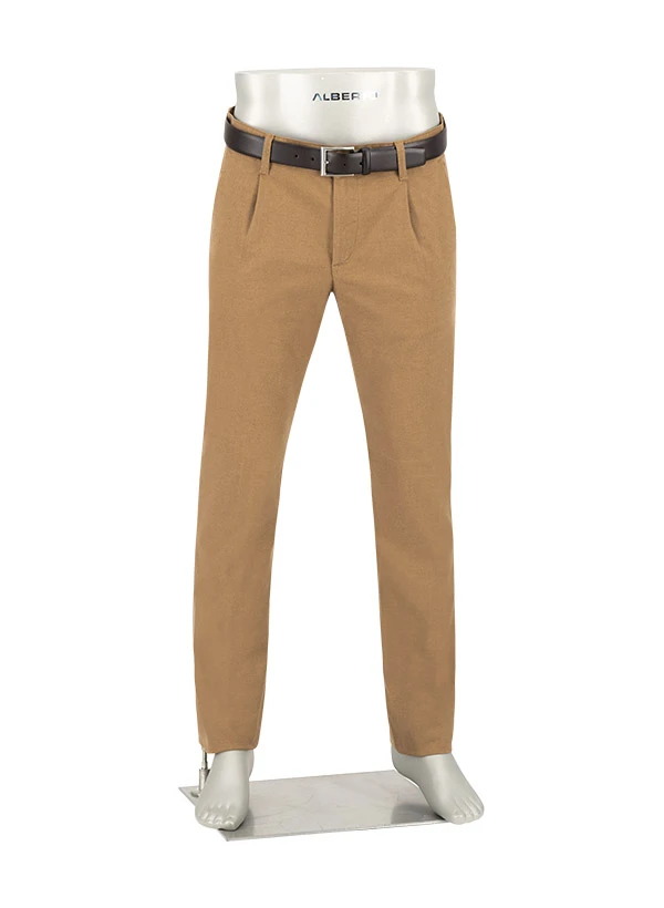 Alberto, Bundfaltenhose Lou, Regular Fit, Baumwoll-Flanell, Dunkelbeige 3 Alberto, Bundfaltenhose Lou, Regular Fit, Baumwoll-Flanell, Dunkelbeige