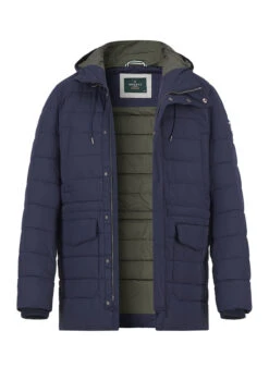 HACKETT, Steppparka, Mikrofaser Wasserabweisend, Navy