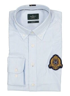 HACKETT, Hemd, Classic Fit, Baumwolle, Himmelblau Gestreift